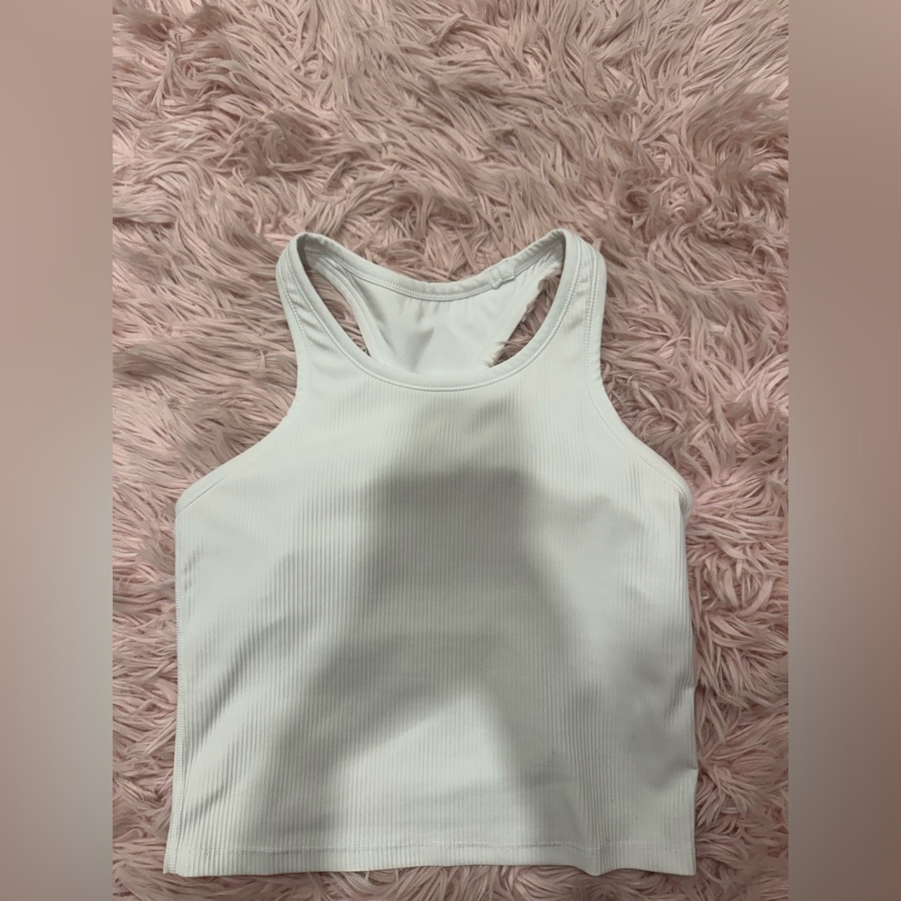 Lululemon White Ribbed Women's Tank Top